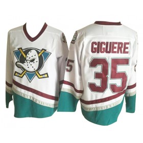 Herren Eishockey Anaheim Ducks Mighty Ducks Trikot Jean-Sebastien Giguere 35 CCM Throwback Weiß Authentic